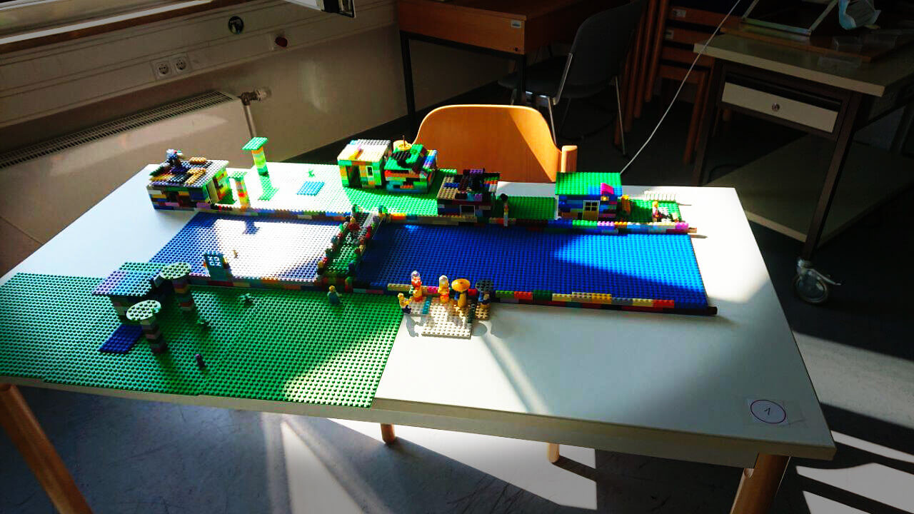 Unsere wunderschöne Lego-City aus dem Kickoff-Seminar zum Modul agile Entwicklungsmethoden